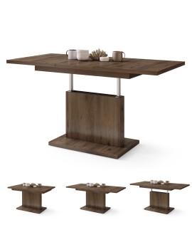 ASTON MINI Noce Elegante - MODERNO TAVOLINO DA SALOTTO TRASFORMABILE ALLUNGABILE SOLLEVABILE