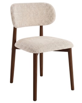 ALMO Beige (tessuto Juto 4) / noce tinto - SEDIA IN LEGNO PER SOGGIORNO SALA DA PRANZO CUCINA RETRO