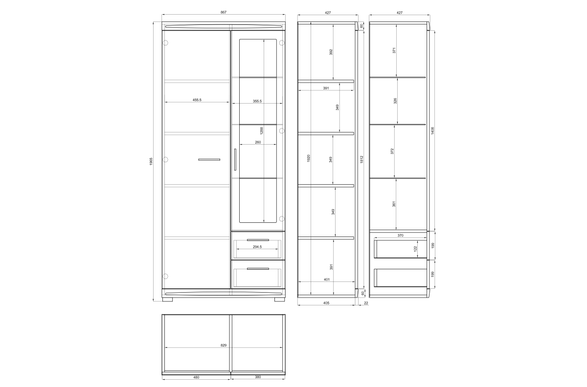 Comò stretto SIMPLE KD1SZ4 Rovere Craft Gold/Bianco Lucido - MOBILE PER  SALOTTO/SOGGIORNO CON 4 CASSETTI 