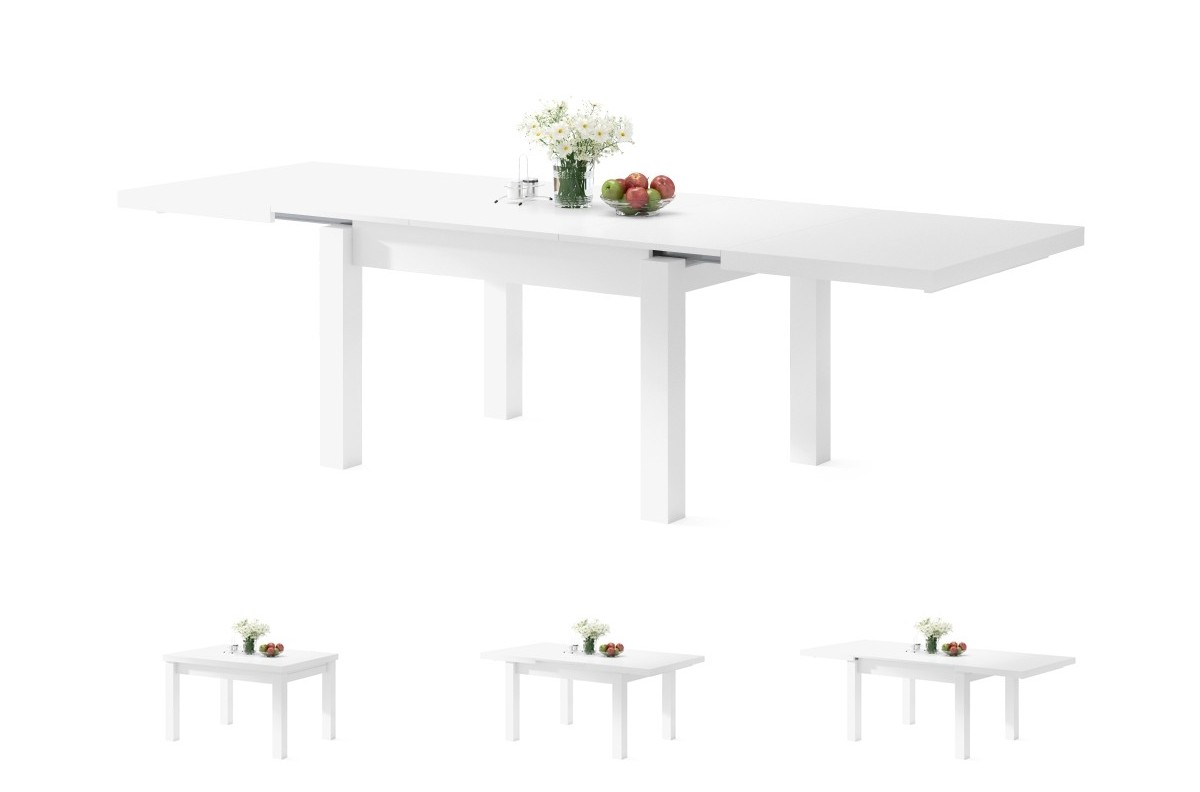 Tavolo da pranzo allungabile 105/210x75 cm in alluminio bianco - Carioca