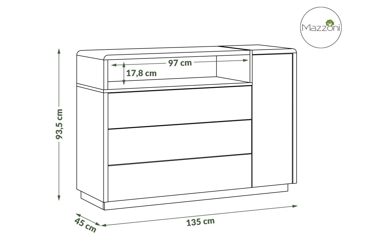 Set di mobili FOLK Grigio Scuro (Antracite)/Rovere Artisan - MODERNO SET DI  MOBILI DA SALOTTO SOGGIORNO CON PORTA TV GRANDE 