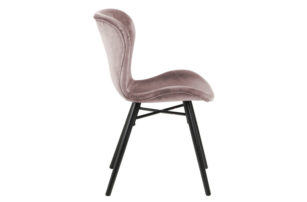 BALTEA velluto Rosa Spento/gambe nere - MODERNA SEDIA PER  SALONE/SOGGIORNO/CUCINA/UFFICIO 