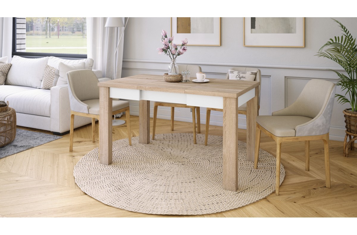 Tavolo e sedia Produzione Artigianale Rovere e laccato bianco a Siena -  Sconto 51%