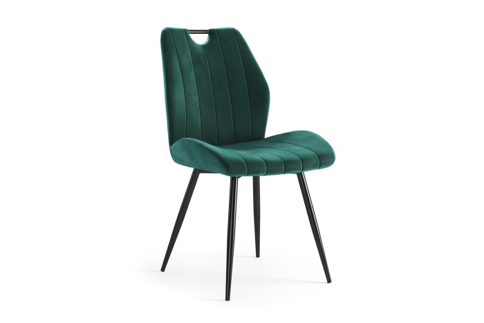 ARNO Verde (tessuto Bluvel 78) - MODERNA SEDIA IMBOTTITA PER SALONE/SALA DA PRANZO CON MANIGLIA VELVET